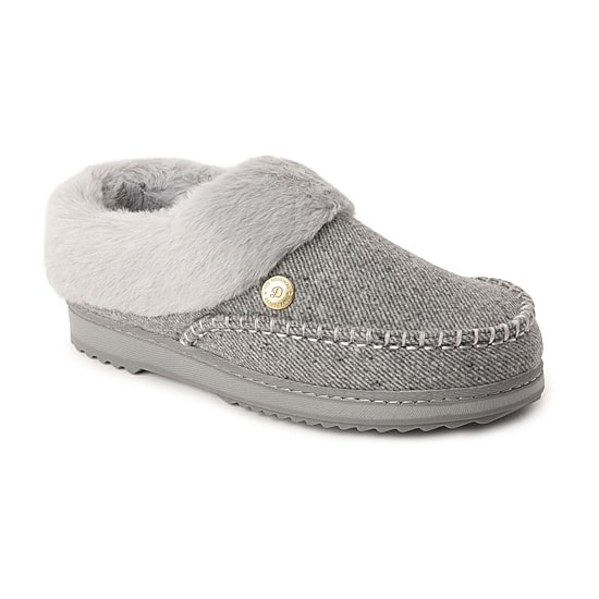 Dearfoams Nyla Moc Toe Womens Memory Foam Clog Slippers