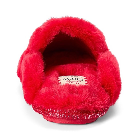 Dearfoams Holiday Fur Shaped Tab Womens Memory Foam Clog Slippers