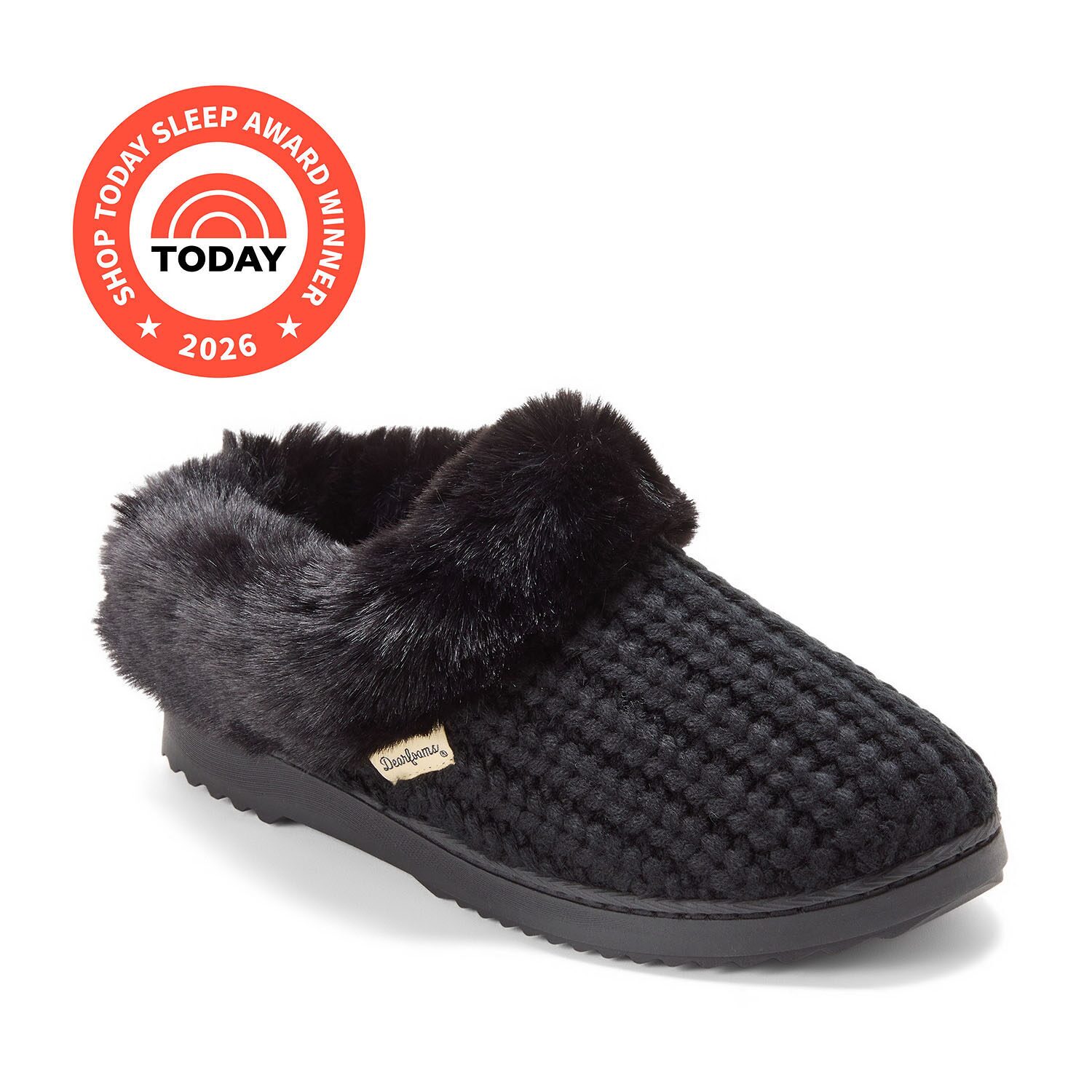 Dearfoams Hannah Knit Womens Memory Foam Clog Slippers