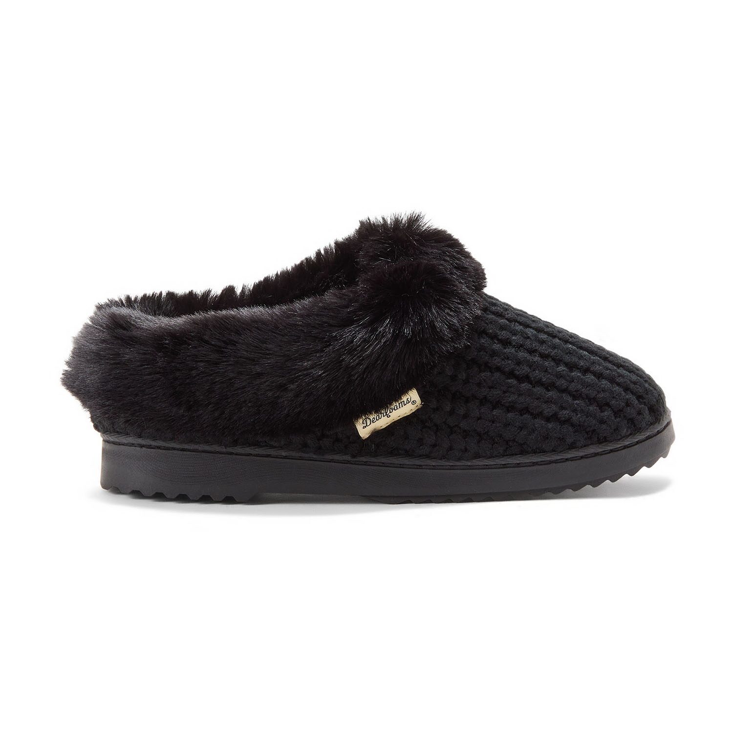 Dearfoams Hannah Knit Womens Memory Foam Clog Slippers