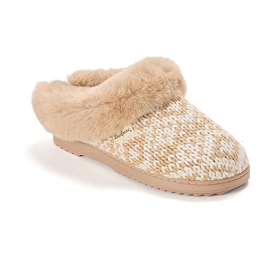 Dearfoams Hannah Knit Womens Memory Foam Clog Slippers