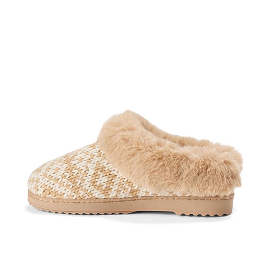 Dearfoams Hannah Knit Womens Memory Foam Clog Slippers