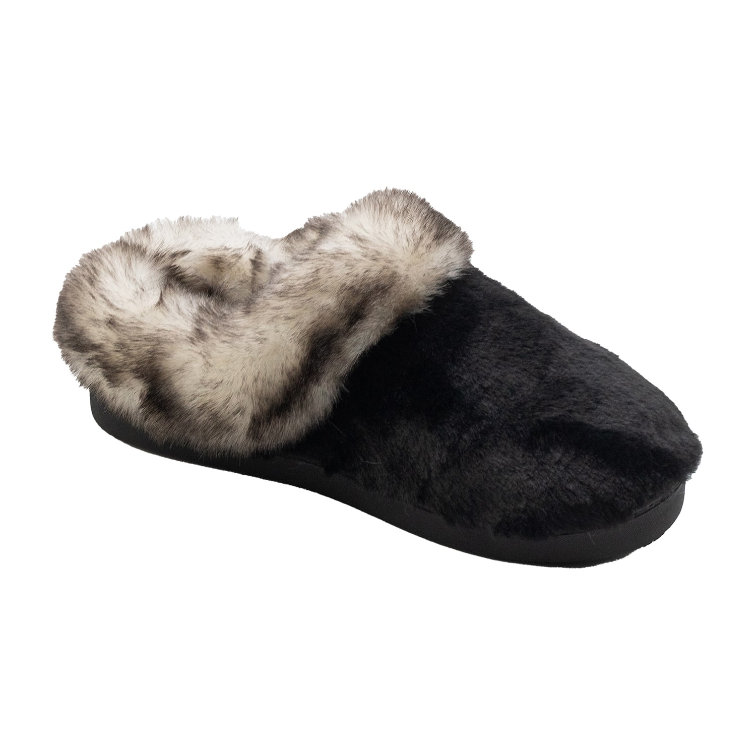 Cuddl Duds Faux Fur Womens Memory Foam Clog Slippers