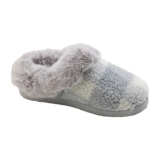 Cuddl Duds Buffalo Faux Womens Memory Foam Clog Slippers