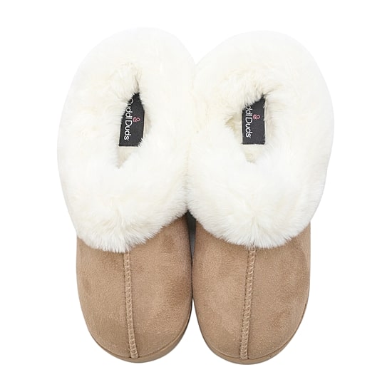 Cuddl Duds Faux Fur Womens Memory Foam Clog Slippers