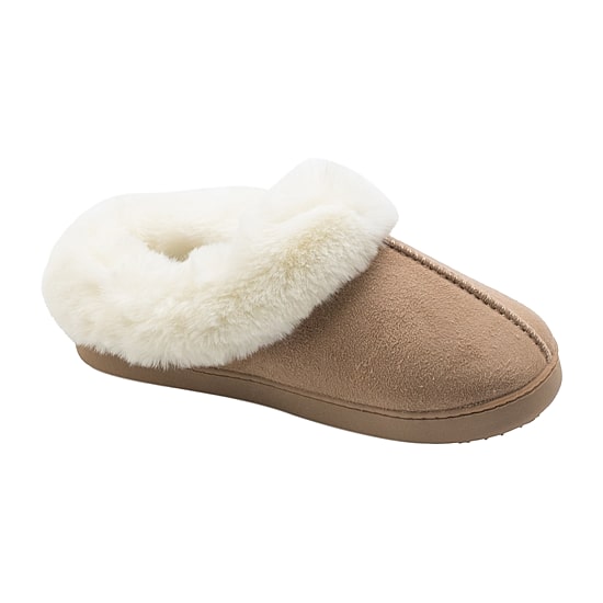 Cuddl Duds Faux Fur Womens Memory Foam Clog Slippers
