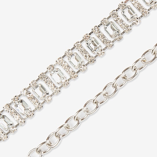 JS Jessica Simpson Diamond Chain Womens Belt