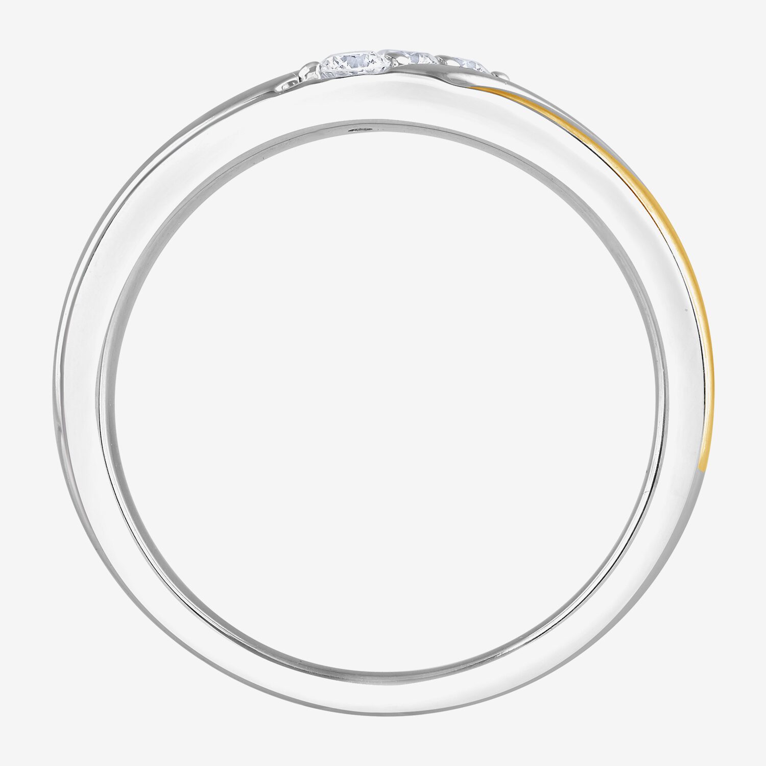 (G / Si1-Si2) Mens 1/5 CT. Lab Grown White Diamond 14K Gold Over Silver 3-Stone Wedding Band