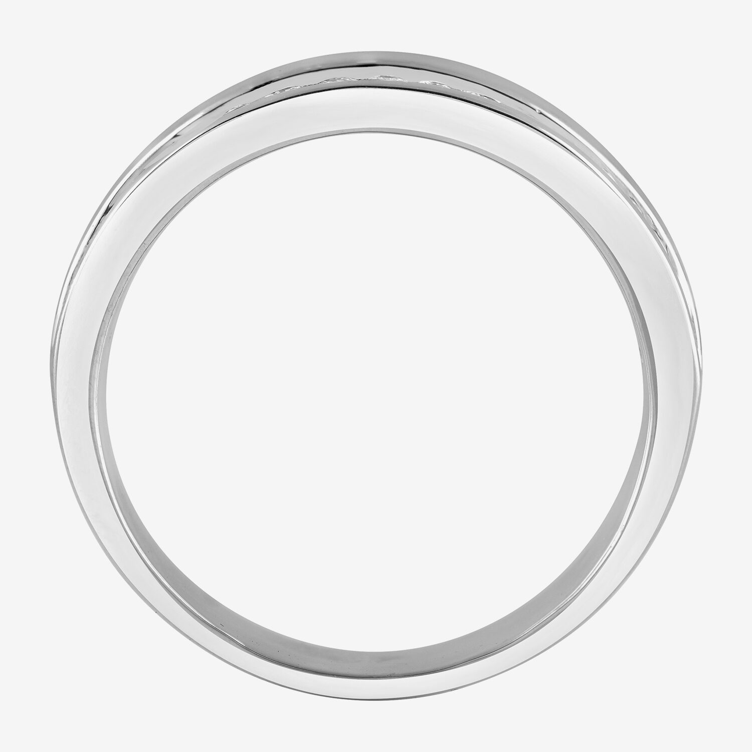 G / Si1-Si2) Mens / CT. T.W. Lab Grown White Diamond Sterling Silver Wedding Band