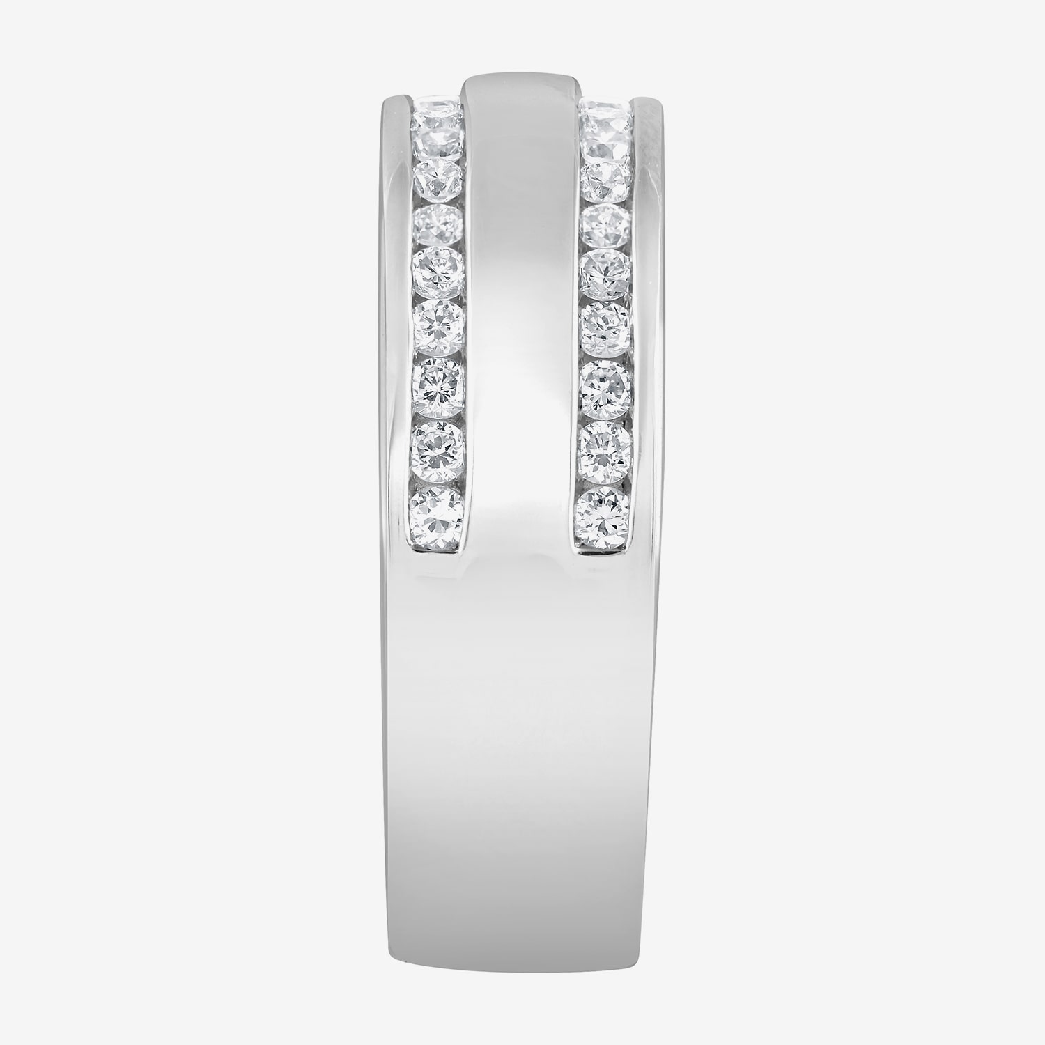 G / Si1-Si2) Mens / CT. T.W. Lab Grown White Diamond Sterling Silver Wedding Band