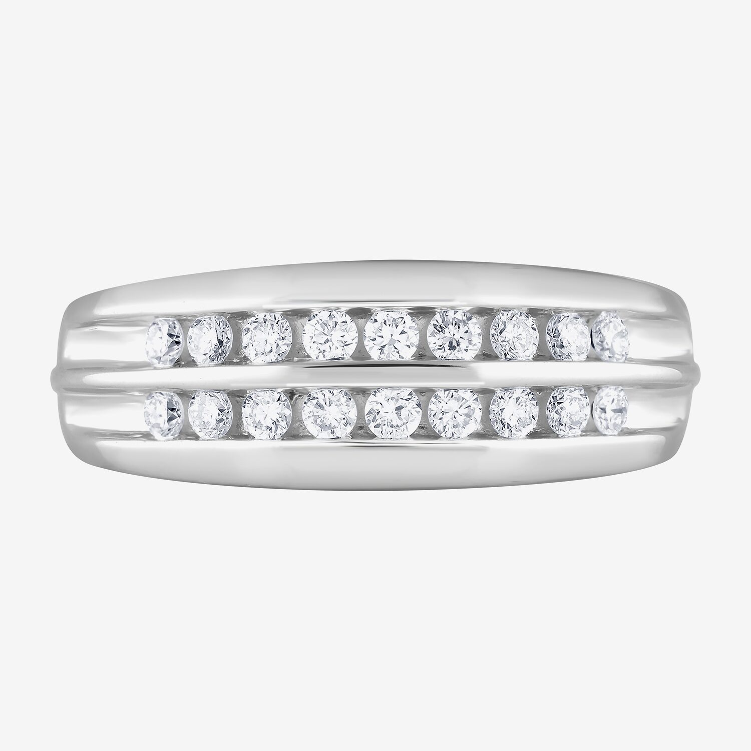 (G / Si1-Si2) Mens 1/2 CT. T.W. Lab Grown White Diamond Sterling Silver Anniversary Wedding Band