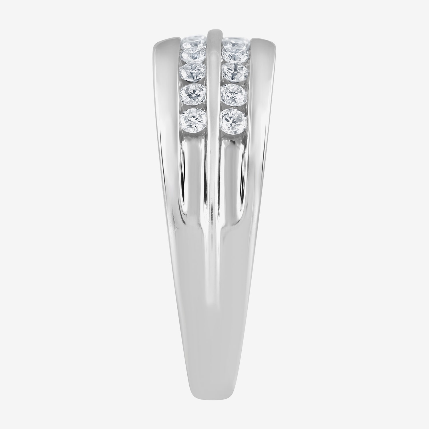 (G / Si1-Si2) Mens 1/2 CT. T.W. Lab Grown White Diamond Sterling Silver Anniversary Wedding Band