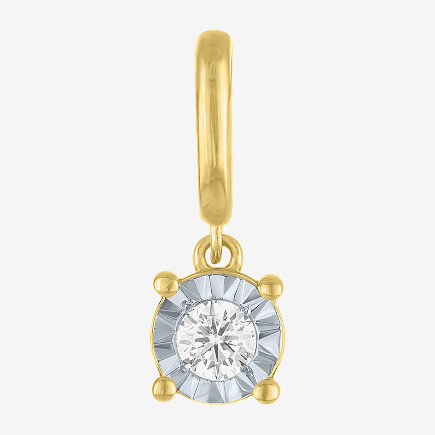 Charmed by Diamond Addiction 1/10 CT. T.W. (G-H / Si2- I1) White Diamond 14K Gold Over Silver Charm