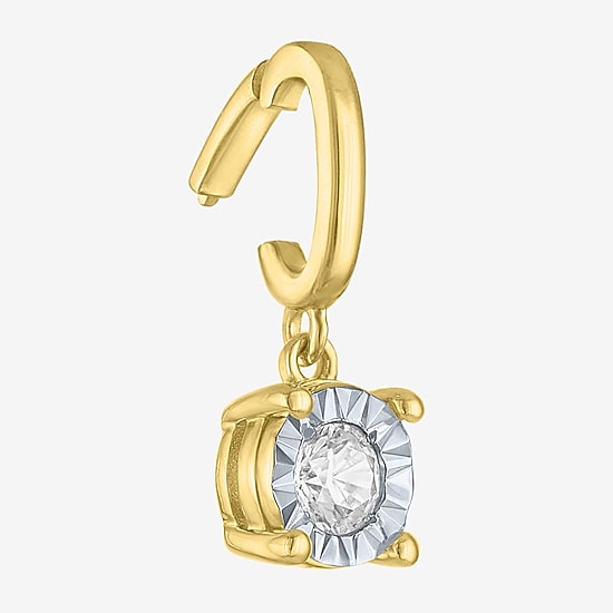 Charmed by Diamond Addiction (G-H / Si2- I1) Womens 1/10 CT. T.W. Lab Grown White Diamond 14K Gold Over Silver Pendant