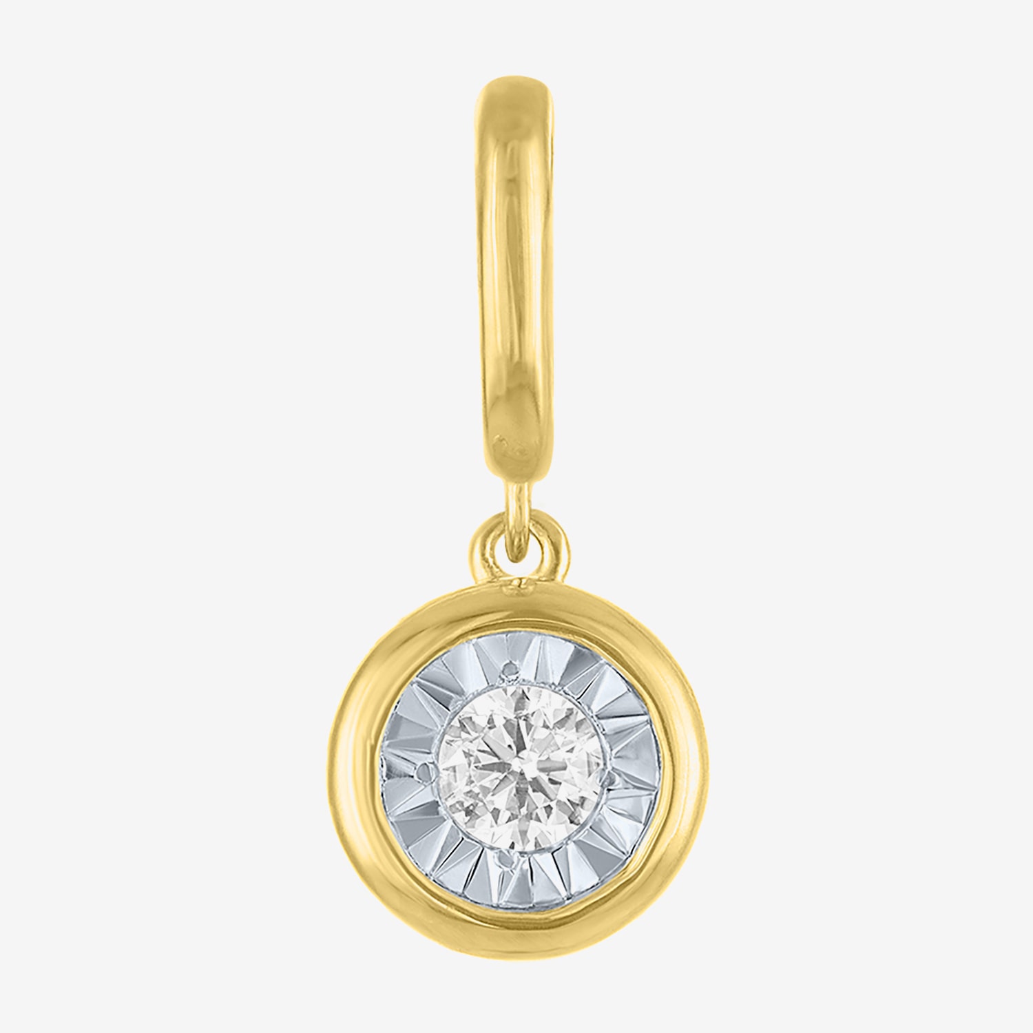 Charmed by Diamond Addiction 1/10 CT. T.W. (G-H / Si2- I1) White Diamond 14K Gold Over Silver Charm