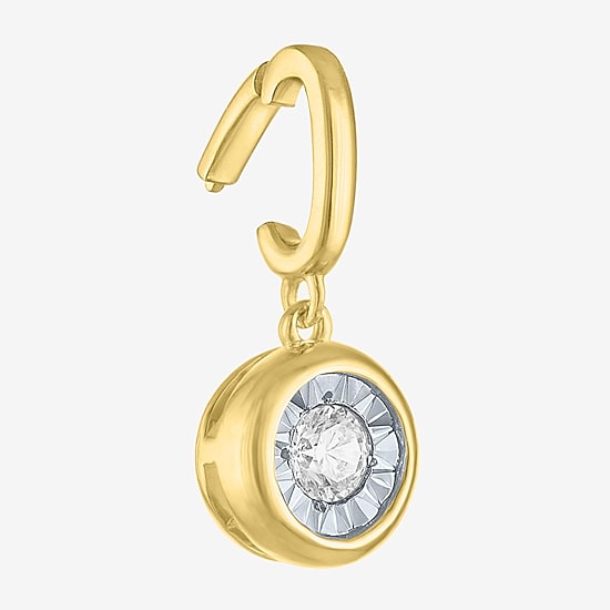 Charmed by Diamond Addiction (G-H / Si2- I1) Womens 1/10 CT. T.W. Lab Grown White Diamond 14K Gold Over Silver Pendant