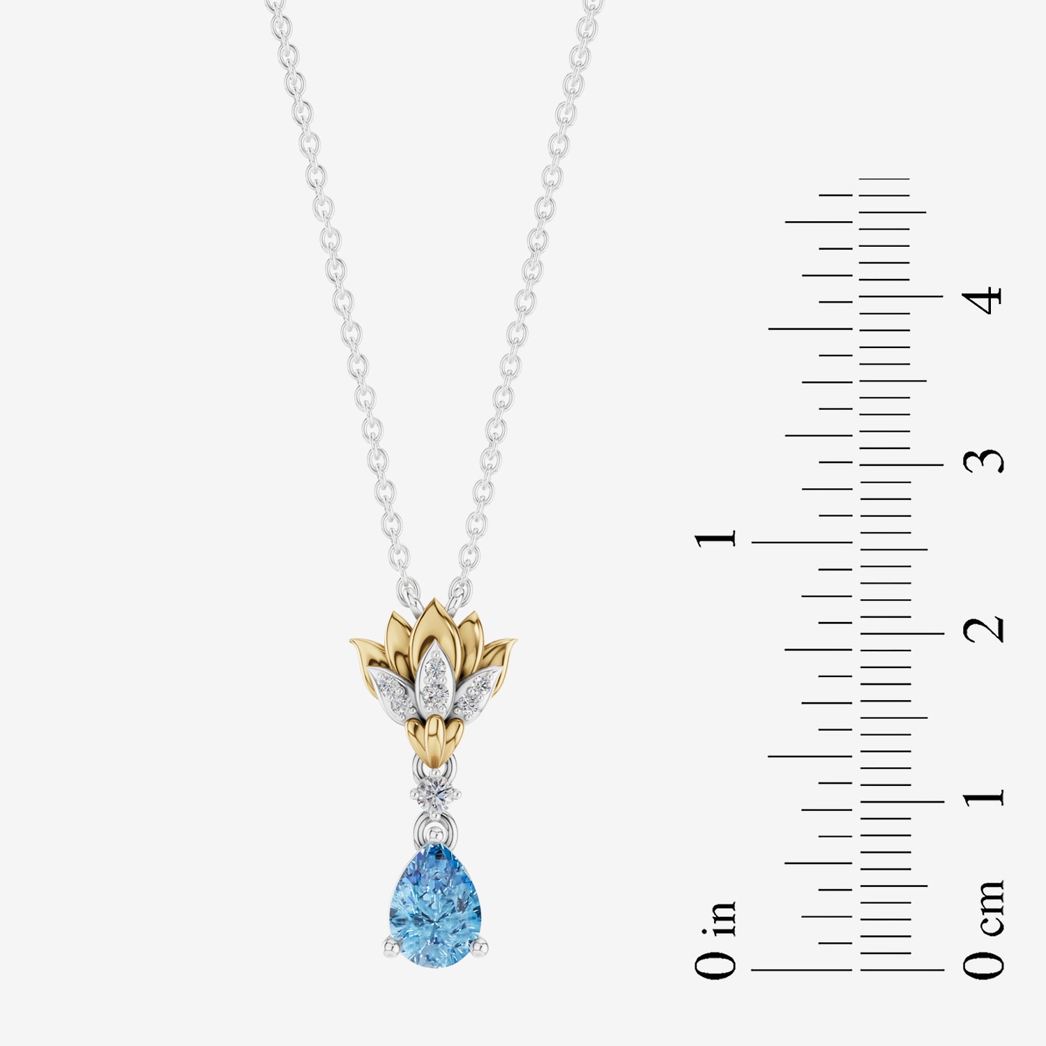 Enchanted Disney Fine Jewelry Womens Diamond Accent Genuine Blue Topaz 14K Gold Over Silver 18 Inch Pendant Necklace