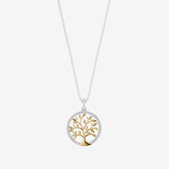 Womens 1/6 CT. T.W. Natural White Diamond 14K Gold Over Silver 18 Inch Pendant Necklace