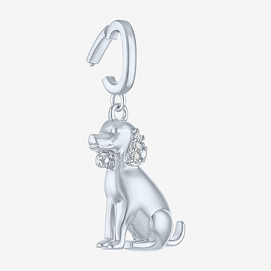 Charmed by Diamond Addiction Diamond Accent Dog (G-H / Si2- I1) White Diamond Accent 14K Gold Over Silver Charm