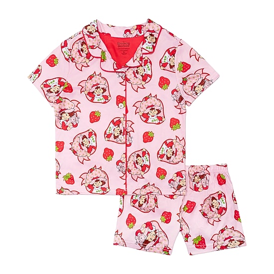 Little & Big Kid Girls Strawberry Shortcake V-Neck Short Sleeve 2-pc. Pajama Set