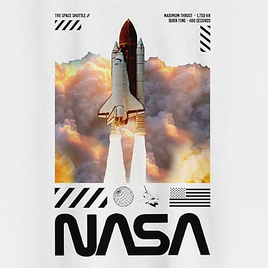 Little & Big Kid Boys Crew Neck Short Sleeve Regular Fit NASA Graphic T-Shirt