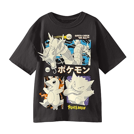 Little & Big Kid Boys Crew Neck Short Sleeve Oversized Pokemon Graphic T-Shirt