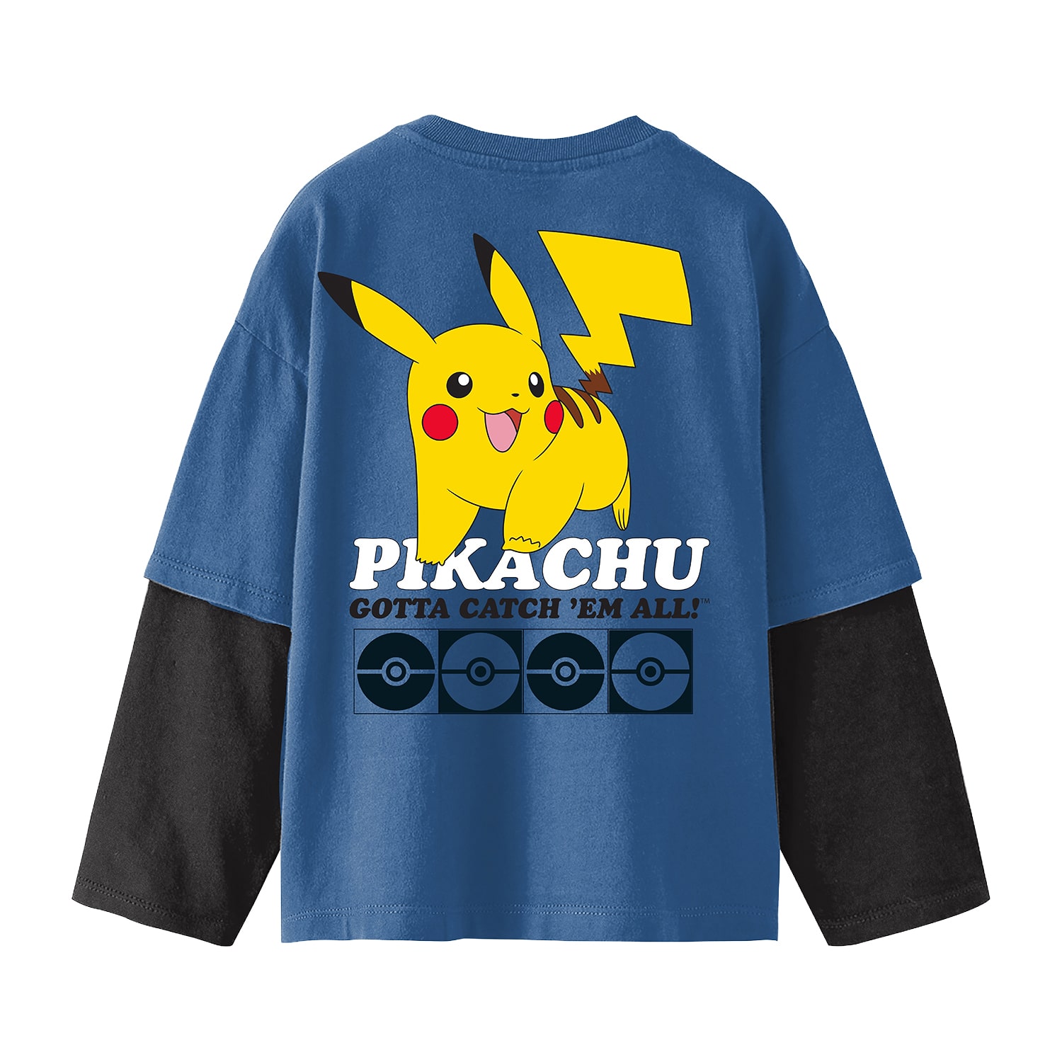Pikachu Little & Big Kid Boys Crew Neck Long Sleeve Regular Fit Pokemon Graphic T-Shirt