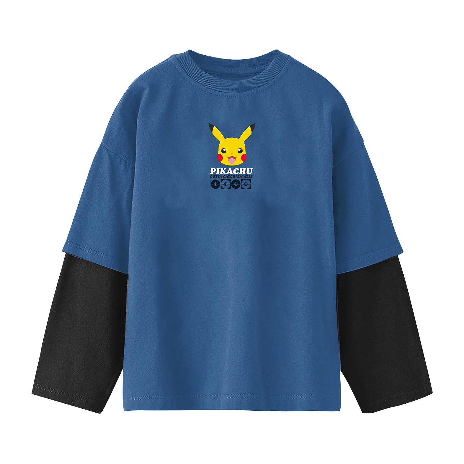 Pikachu Little & Big Kid Boys Crew Neck Long Sleeve Regular Fit Pokemon Graphic T-Shirt
