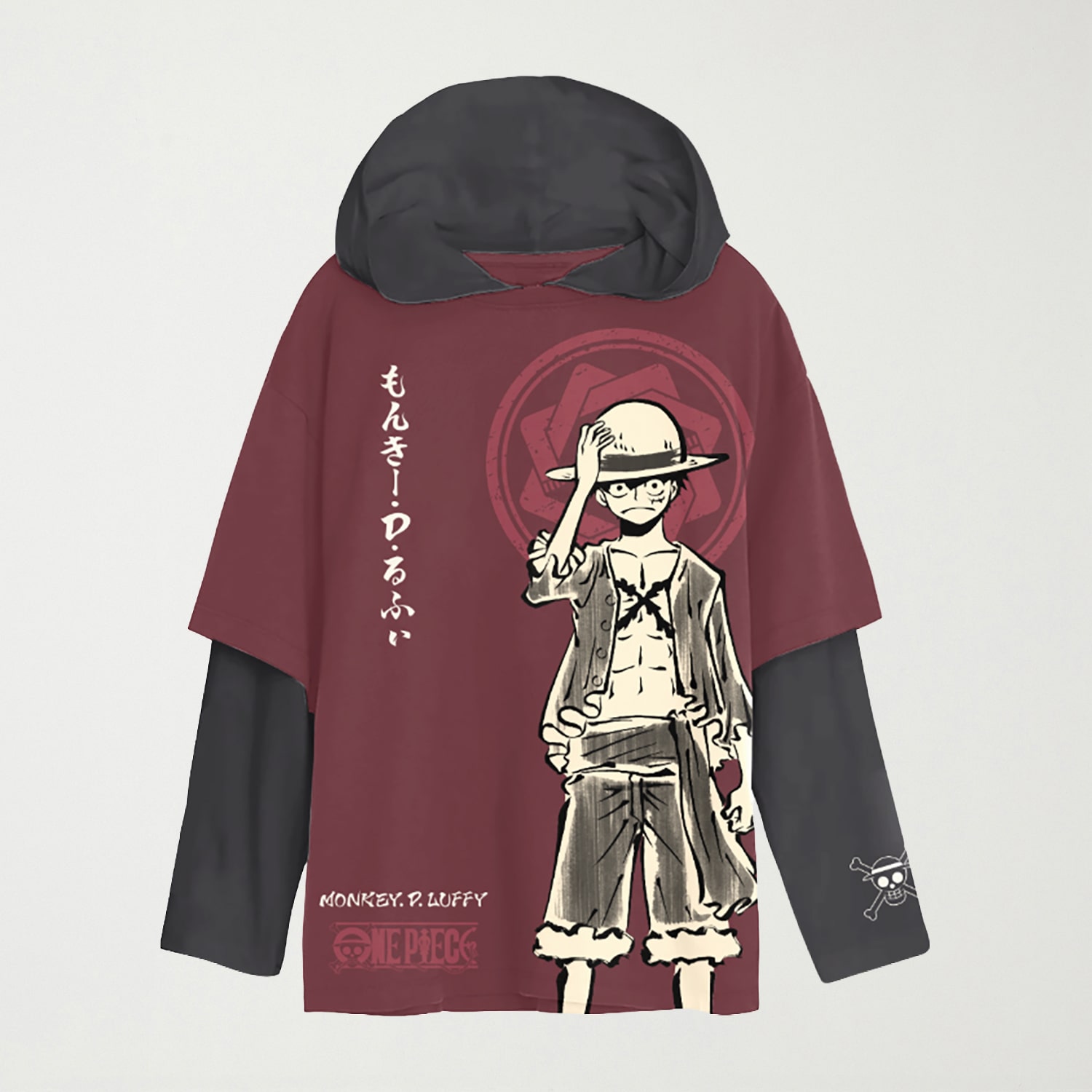 One Piece Little & Big Kid Boys Hooded Long Sleeve Regular Fit Graphic T-Shirt