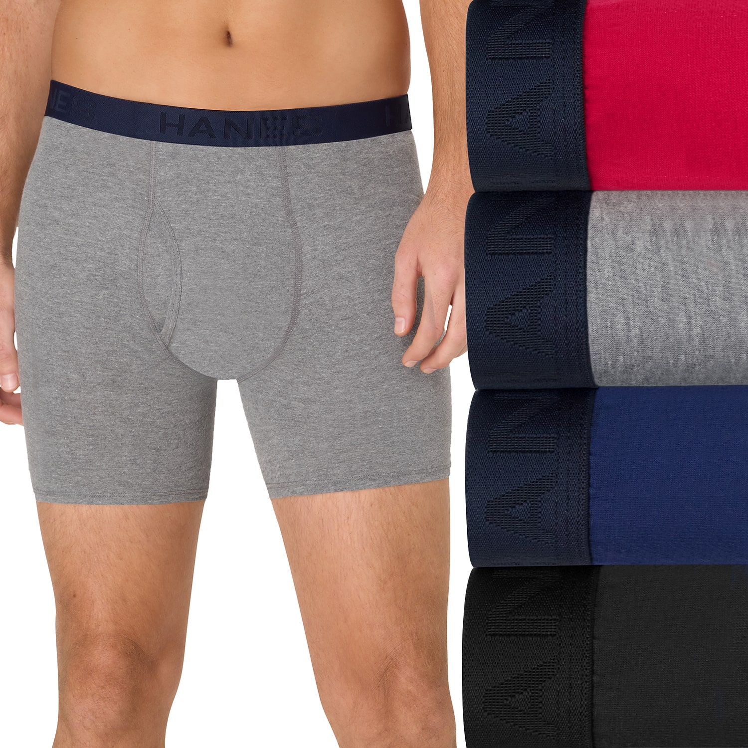 Hanes Mens 4 Pack Boxer Briefs Bonus Ubbbz4