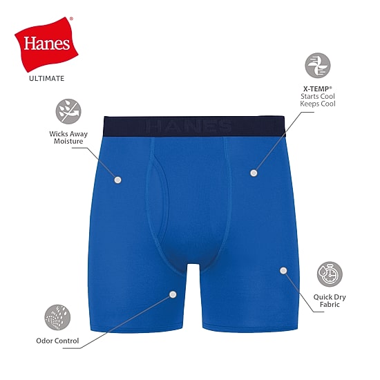 Hanes Mens 4 Pack Boxer Briefs Bonus Pack Ubbbz4