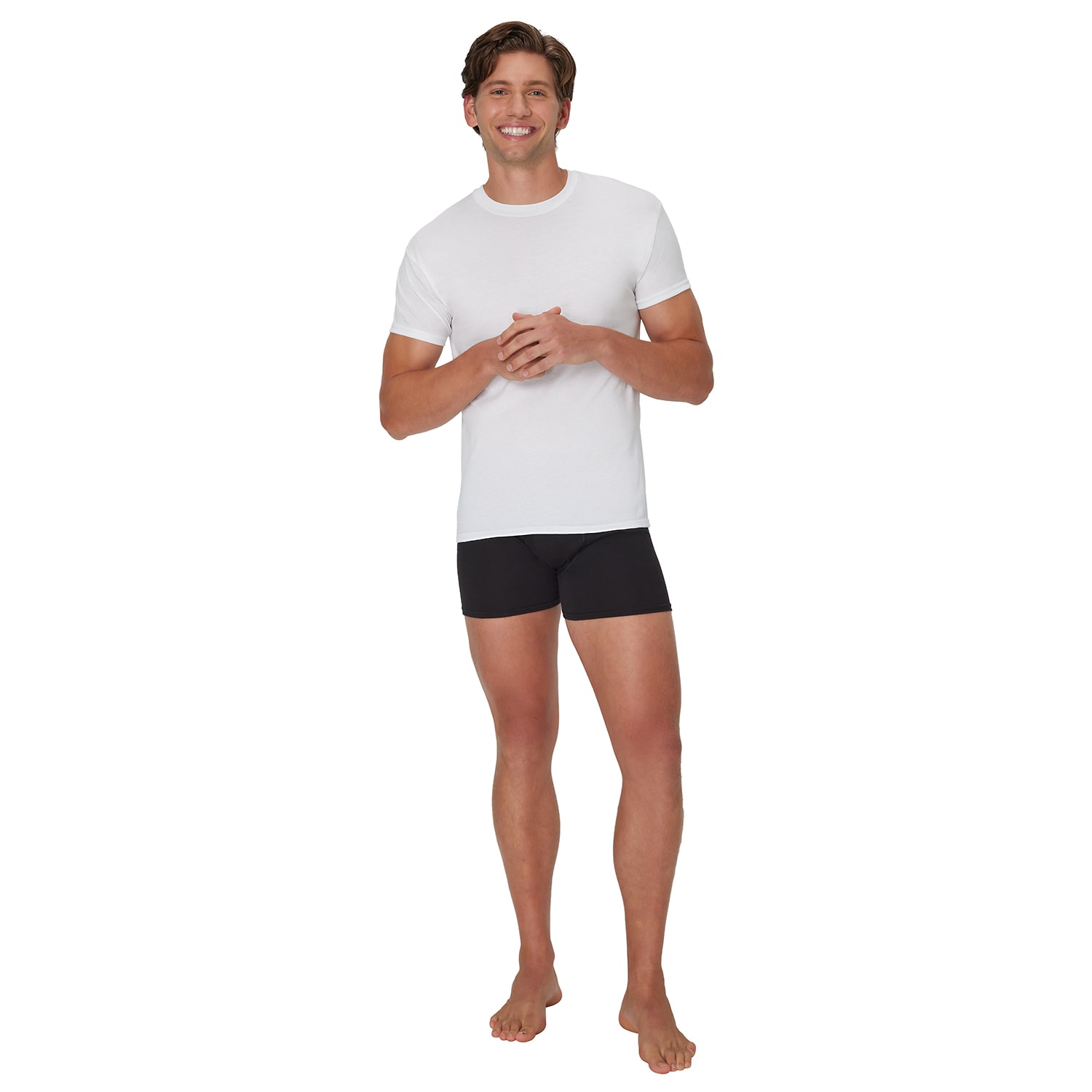 Hanes Mens 4 Pack Short Sleeve Crew Neck Moisture Wicking T-Shirt Bonus