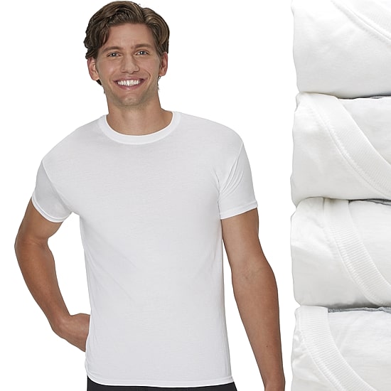 Hanes Mens 4 Pack Short Sleeve Crew Neck Moisture Wicking T-Shirt Bonus Pack