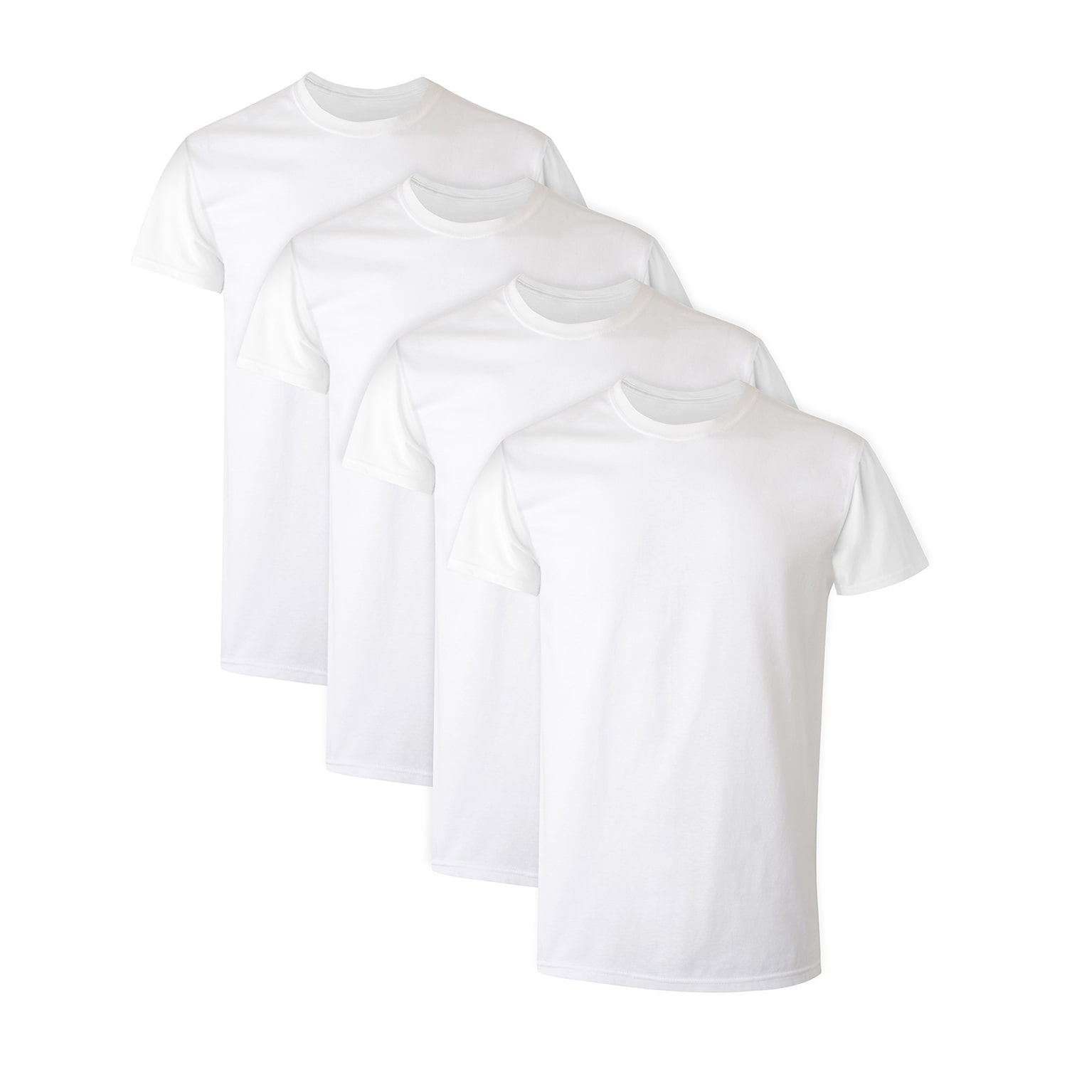 Hanes Mens 4 Pack Short Sleeve Crew Neck Moisture Wicking T-Shirt Bonus