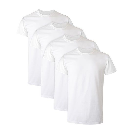 Hanes Mens 4 Pack Short Sleeve Crew Neck Moisture Wicking T-Shirt Bonus Pack