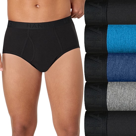 Hanes Mens 5 Pack Briefs Bonus Pack Ubbfz5