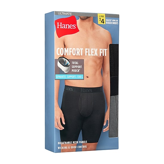 Hanes Mens 4 Pack Support Pouch Boxer Briefs Bonus Pack Ufsll4