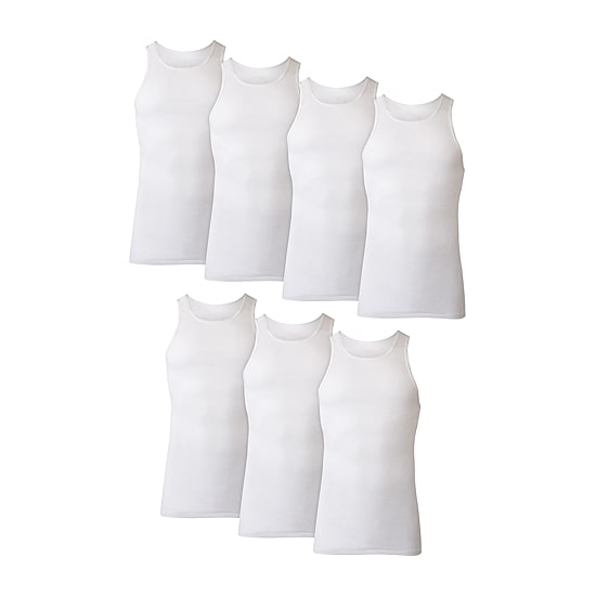 Hanes Mens U Neck Sleeveless 7 Pack Tank Bonus Pack