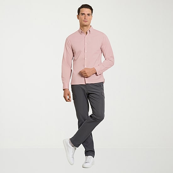 Van Heusen Everyday Defense Stain Shield Mens Long Sleeve Slim Fit Button-Down Shirt