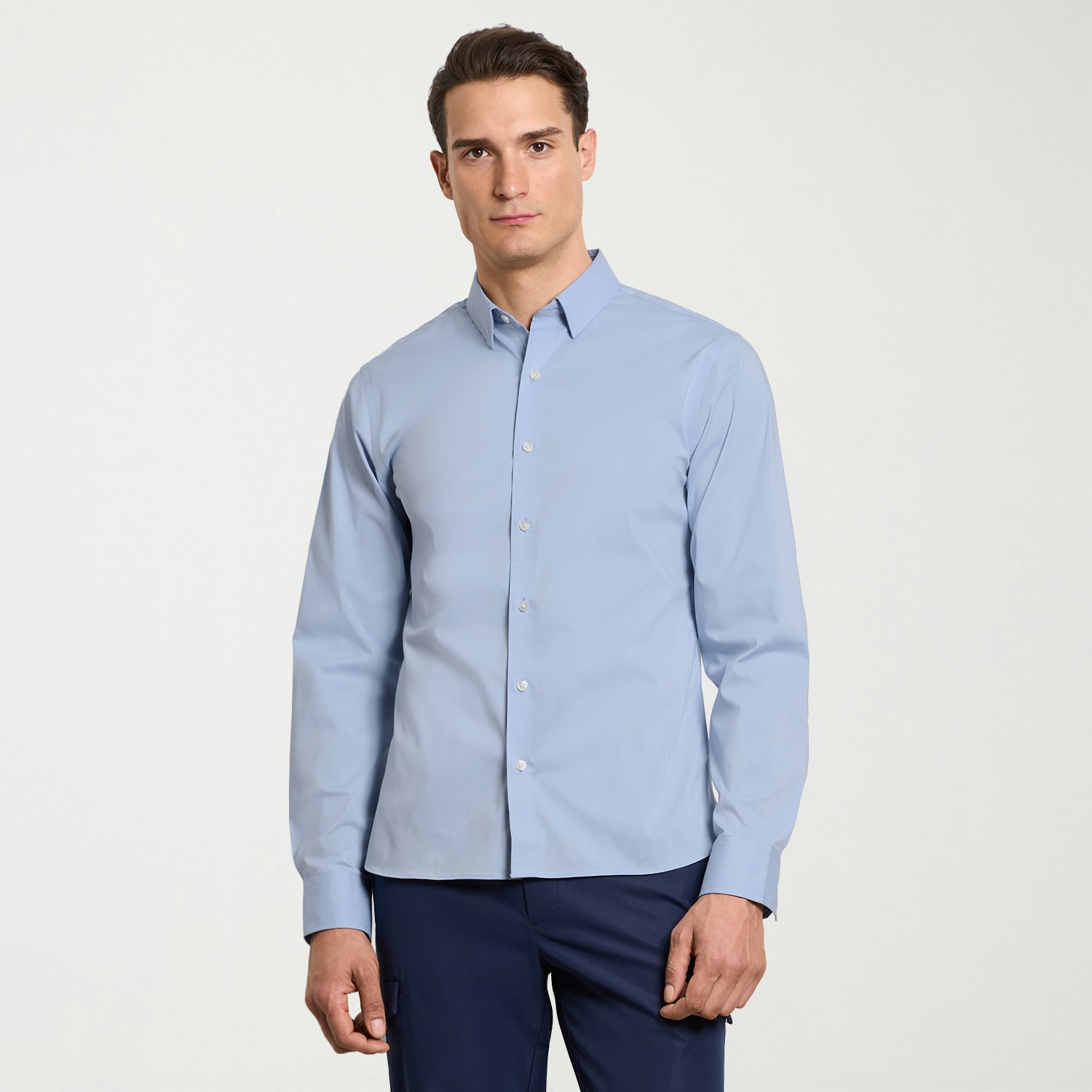 Van Heusen Everyday Defense Stain Shield Mens Long Sleeve Slim Fit Button-Down Shirt