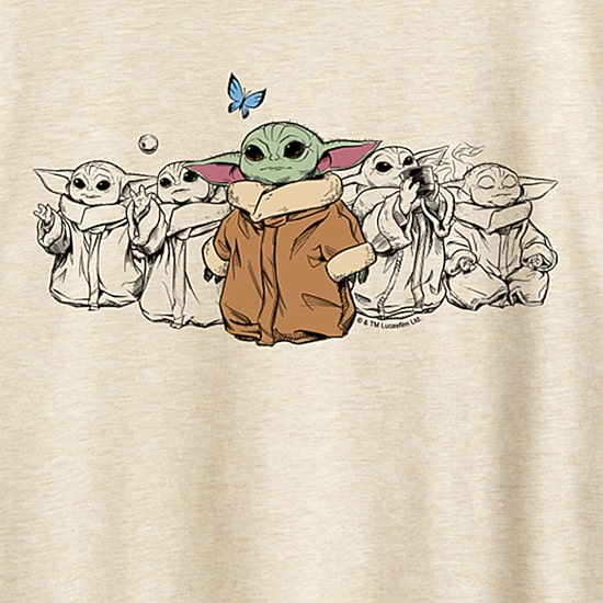 The Mandalorian Grogu Butterfly Womens Plus Crew Neck Short Sleeve Regular Fit Baby Yoda Star Wars Graphic T-Shirt