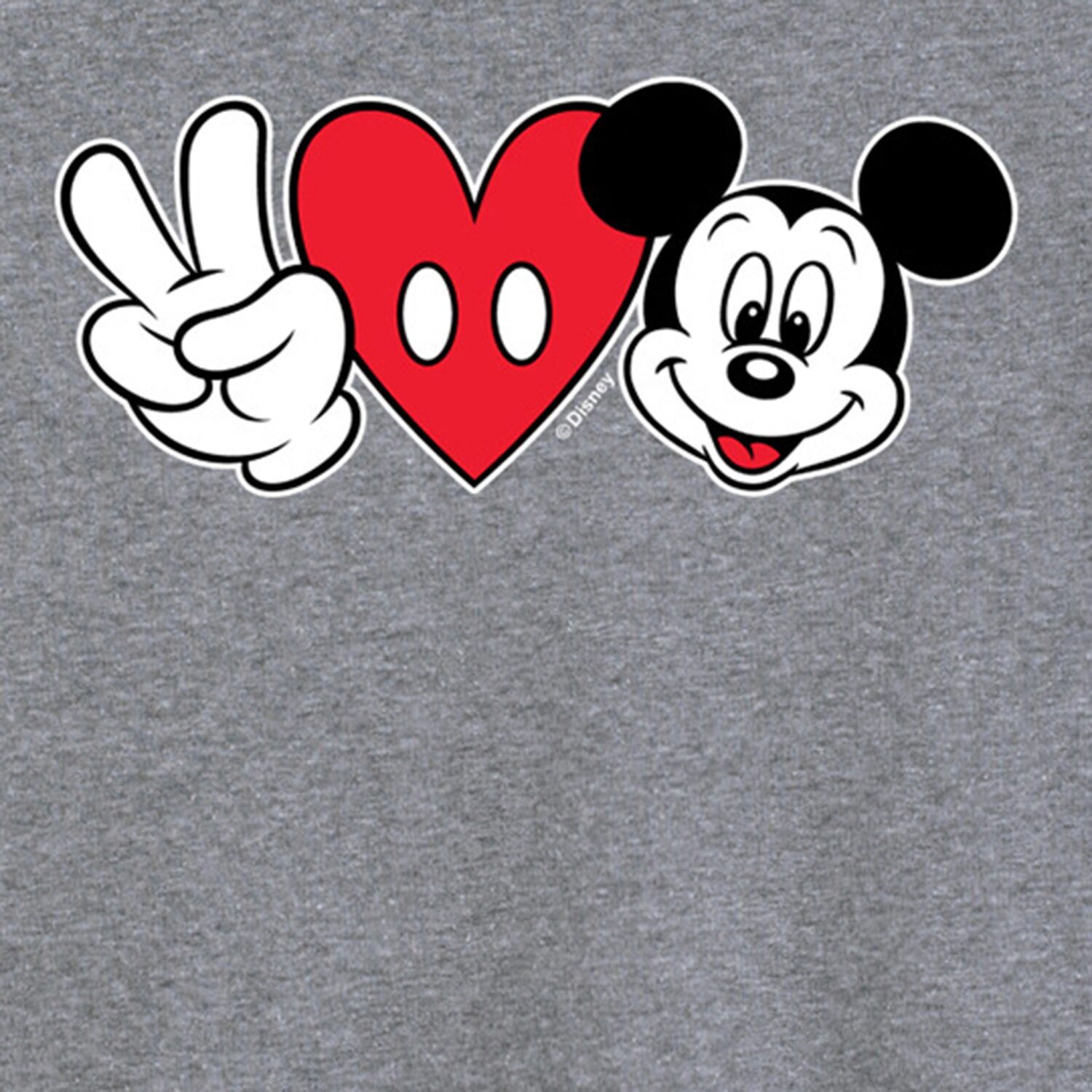 Peace Love Womens Plus Crew Neck Short Sleeve Regular Fit Mickey Mouse Graphic T-Shirt
