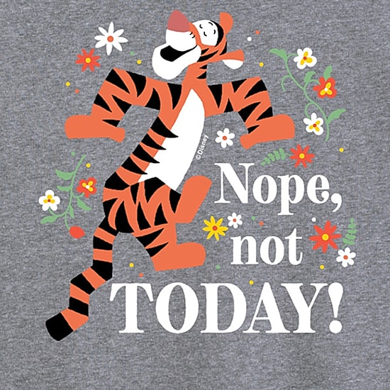 Tigger Nope Not Today Womens Plus Crew Neck Short Sleeve Regular Fit Tigger Graphic T-Shirt
