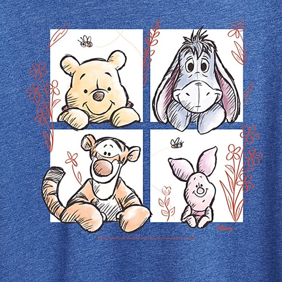 Tigger, Piglet, Eeyore Womens Plus Crew Neck Short Sleeve Regular Fit Eeyore Piglet Tigger Graphic T-Shirt