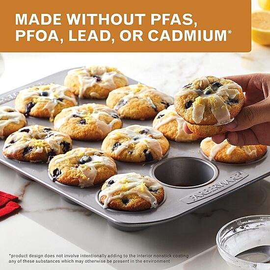 Farberware Bakeware Non-Stick 12-Cup Muffin Pan with Lid