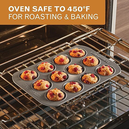 Farberware Bakeware Non-Stick 12-Cup Muffin Pan with Lid