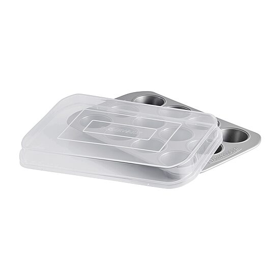 Farberware Bakeware Non-Stick 12-Cup Muffin Pan with Lid