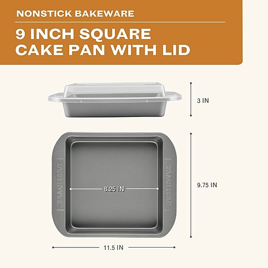 Farberware Bakeware 9" Cake Pan with Lid
