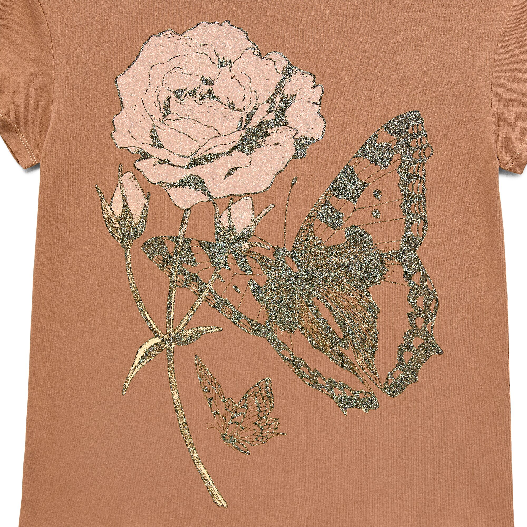 Butterfly Boyfriend Tee Womens Juniors Crew Neck Short Sleeve Loose Fit Graphic T-Shirt
