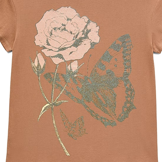 Butterfly Boyfriend Tee Womens Juniors Crew Neck Short Sleeve Loose Fit Graphic T-Shirt